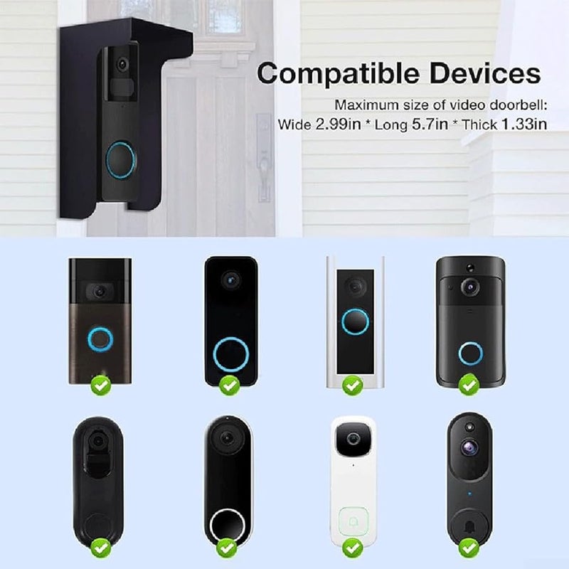 Heavy Duty Metal Rain Cover For Doorbells Waterproof Sun Protection Clear Video Durable - Image 2